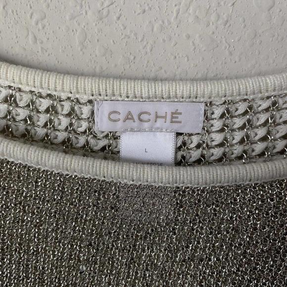 Cache Metallic Knit Short Sleeve Sweater - Picture 2 of 4